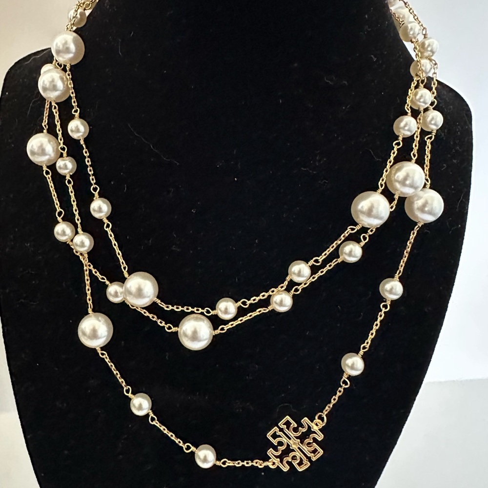 Tory Burch Gold and Pearl Necklace
